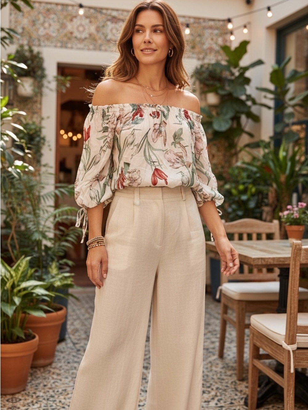 ASTR The Label Floral Off Shoulder Peasant Blouse Boho Cottagecore Top S Flowy